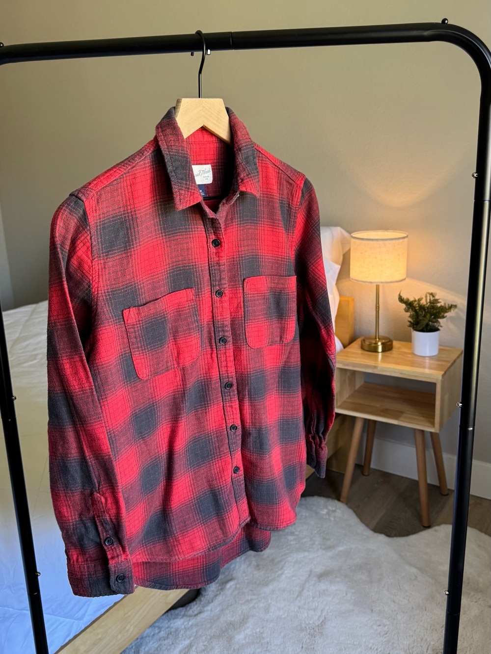 Universal Thread Red and Black Plaid Button-Down Shirt